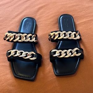 Women’s black and gold sandals. Size 7. Hardly worn.